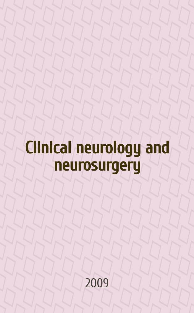 Clinical neurology and neurosurgery : J. of Netherlands soc. of neurology a. the Netherlands soc. of neurosurgeons. Vol. 111, № 9