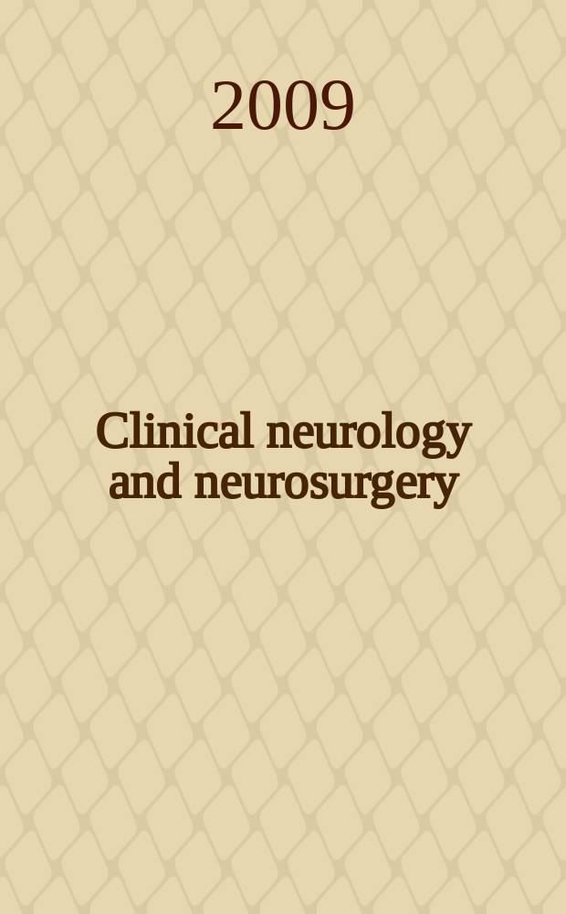 Clinical neurology and neurosurgery : J. of Netherlands soc. of neurology a. the Netherlands soc. of neurosurgeons. Vol. 111, № 7