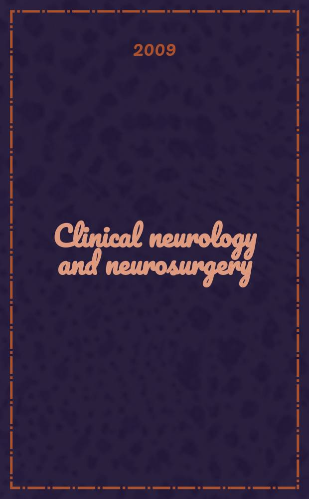 Clinical neurology and neurosurgery : J. of Netherlands soc. of neurology a. the Netherlands soc. of neurosurgeons. Vol. 111, № 4