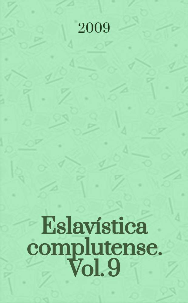 Eslavística complutense. Vol. 9