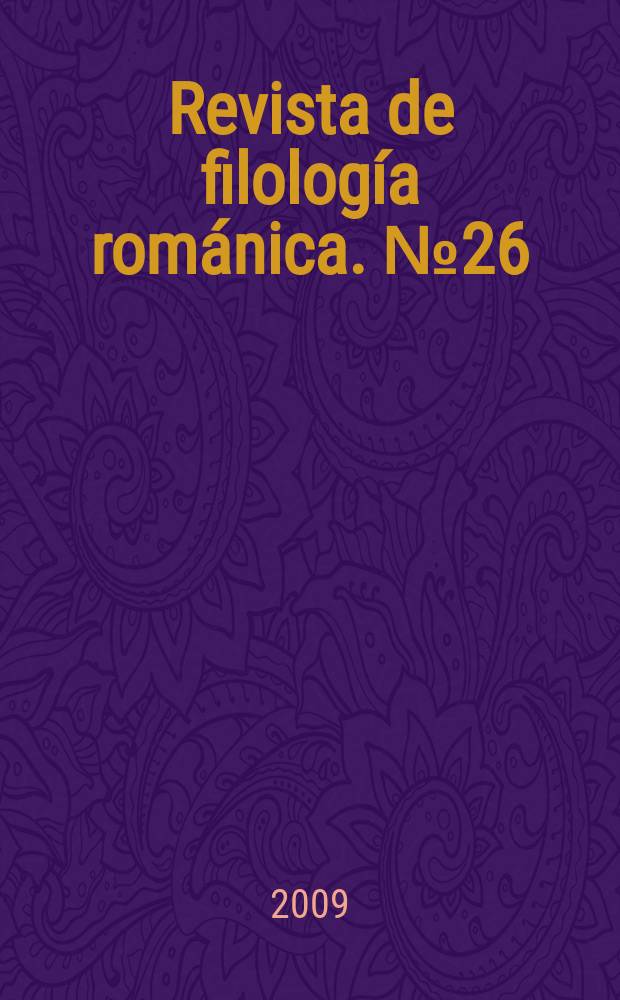 Revista de filología románica. № 26