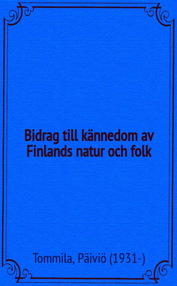 Bidrag till kännedom av Finlands natur och folk : Utgifna af Finska vetenskaps-soc : Vihreän lampun taika