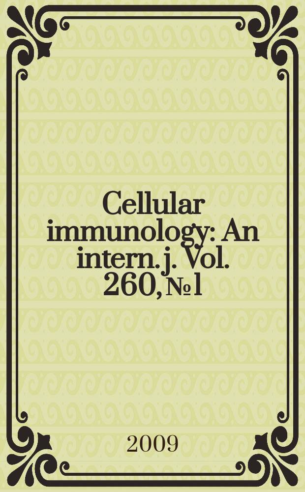 Cellular immunology : An intern. j. Vol. 260, № 1
