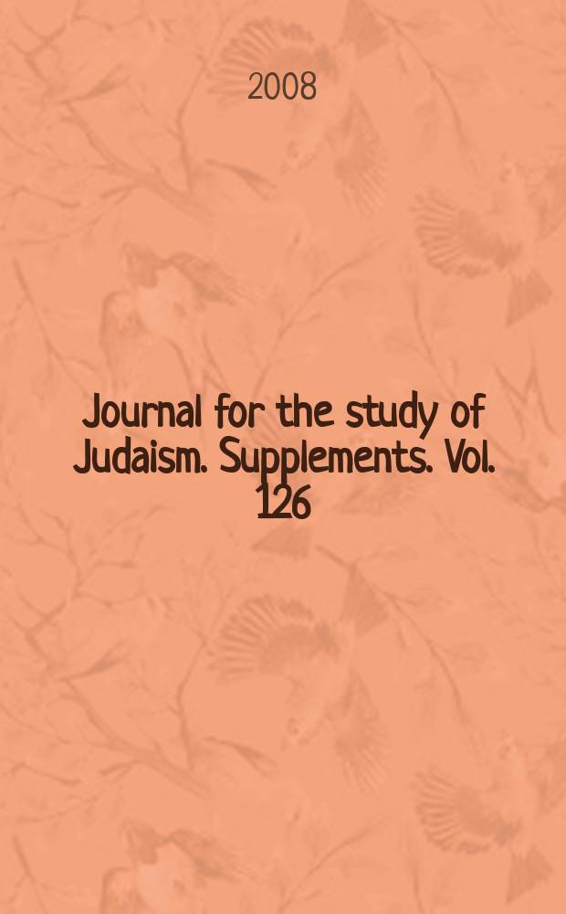 Journal for the study of Judaism. Supplements. Vol. 126 : Scripture in transition = Священное писание в переводах