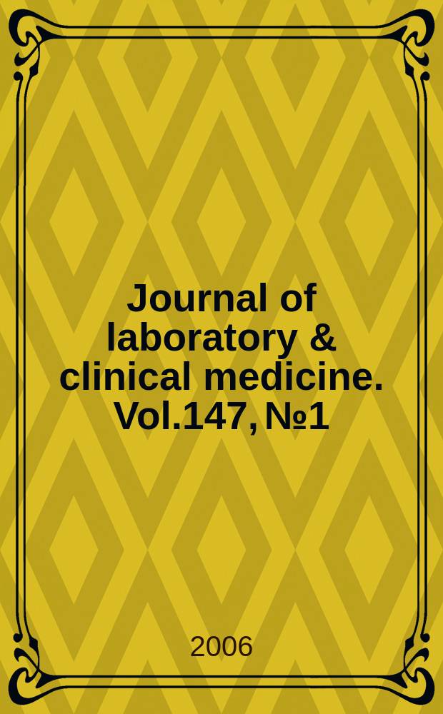 Journal of laboratory & clinical medicine. Vol.147, № 1