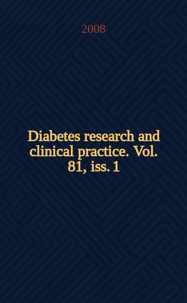 Diabetes research and clinical practice. Vol. 81, iss. 1