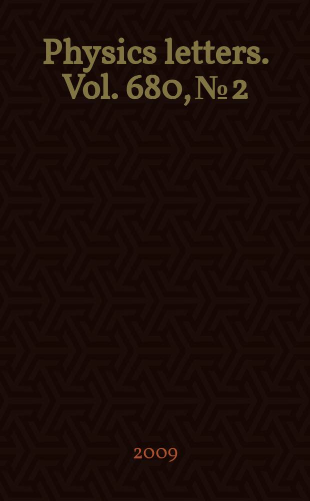 Physics letters. Vol. 680, № 2