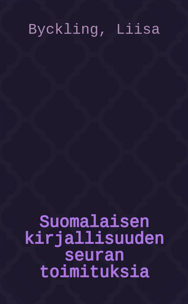 Suomalaisen kirjallisuuden seuran toimituksia : Keisarinajan kulisseissa = Александровский театр