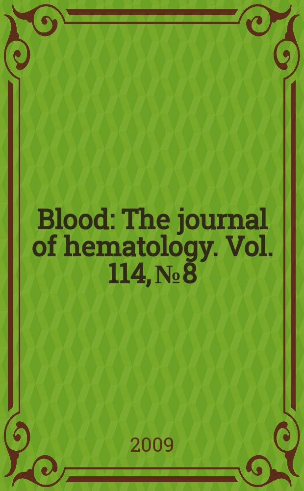 Blood : The journal of hematology. Vol. 114, № 8