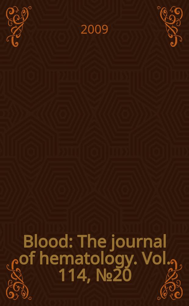 Blood : The journal of hematology. Vol. 114, № 20