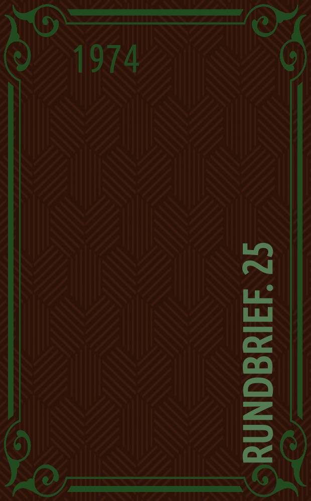Rundbrief. 25
