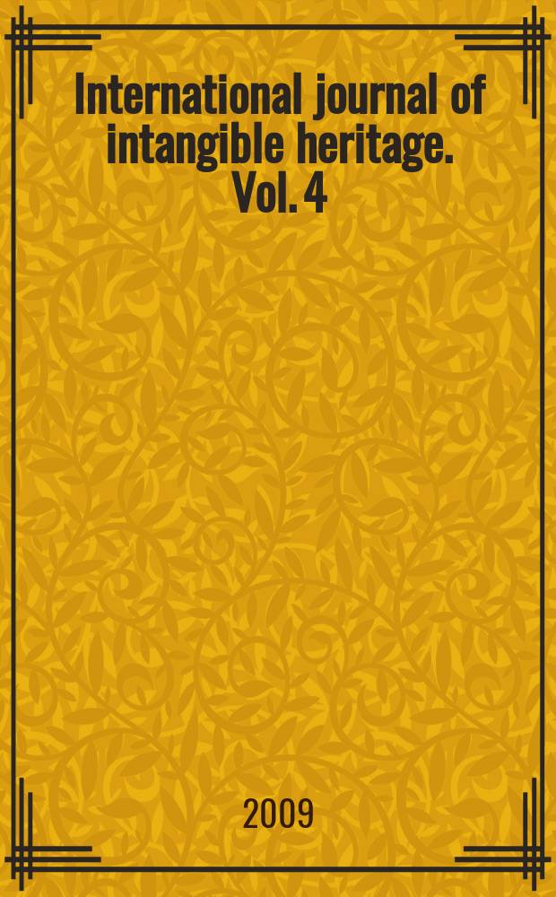 International journal of intangible heritage. Vol. 4