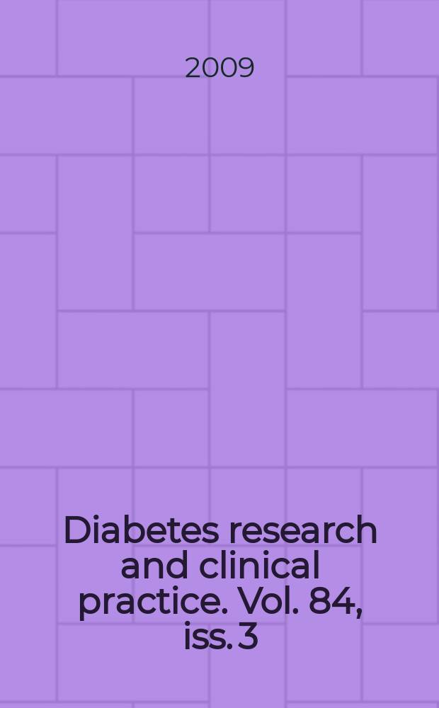 Diabetes research and clinical practice. Vol. 84, iss. 3