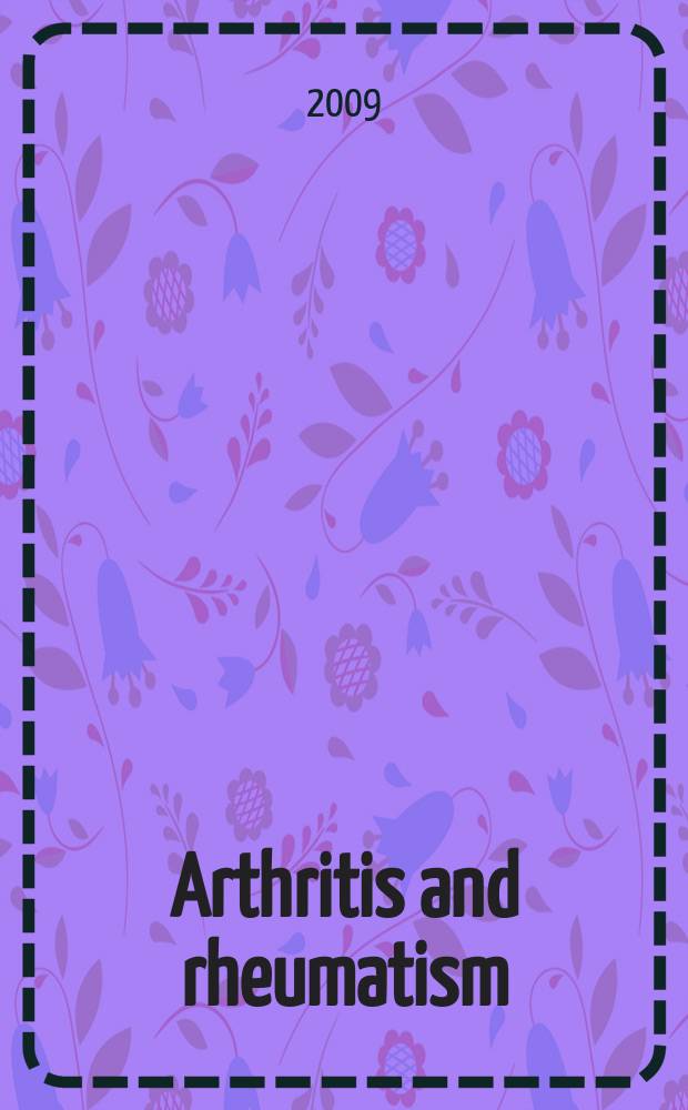 Arthritis and rheumatism : Offic. j. of the Amer. rheumatism assoc., Sect. of the Arthritis found. Vol. 61, № 11