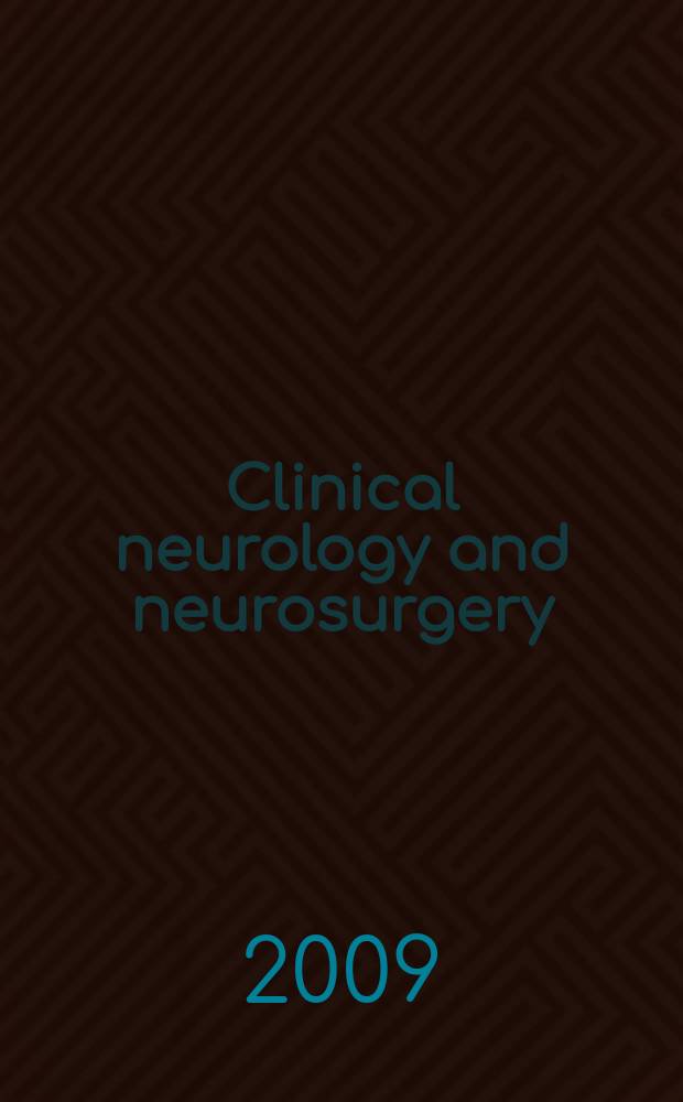 Clinical neurology and neurosurgery : J. of Netherlands soc. of neurology a. the Netherlands soc. of neurosurgeons. Vol. 111, № 10
