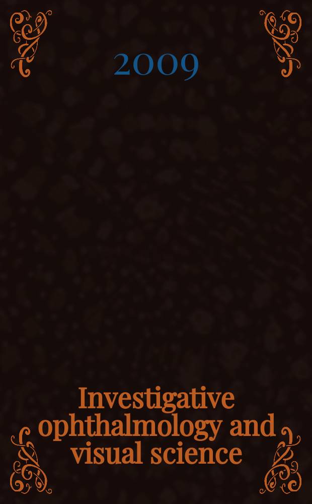 Investigative ophthalmology and visual science : A journal of clinical a basic research. Offic. publ. of the Assoc. for research in vision a. ophthalmology. Vol. 50, № 11