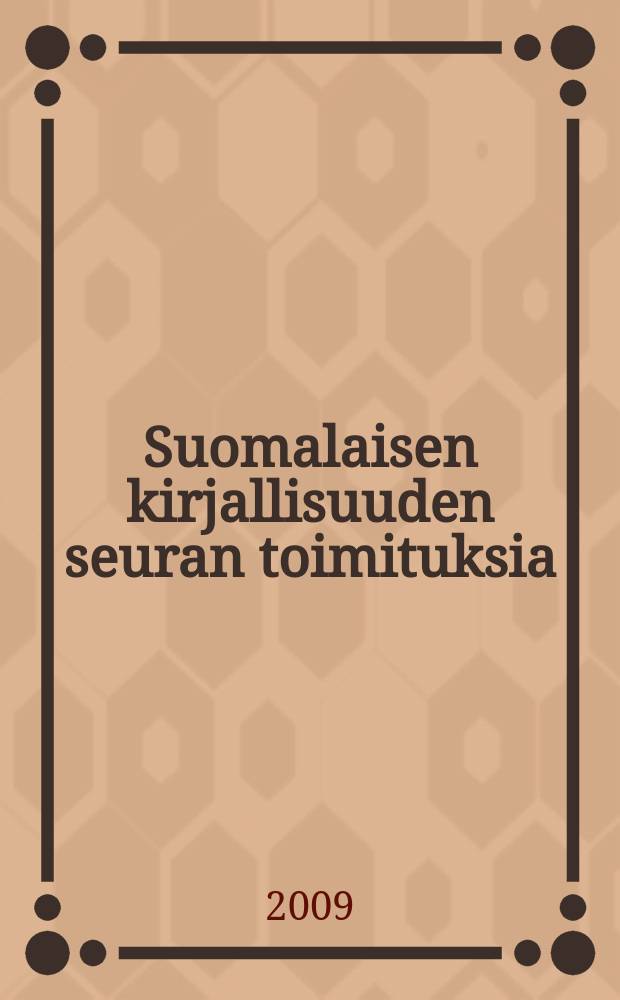 Suomalaisen kirjallisuuden seuran toimituksia : "Se on se kiinalainen Nieminen"