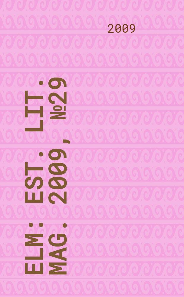 Elm : Est. lit. mag. 2009, № 29