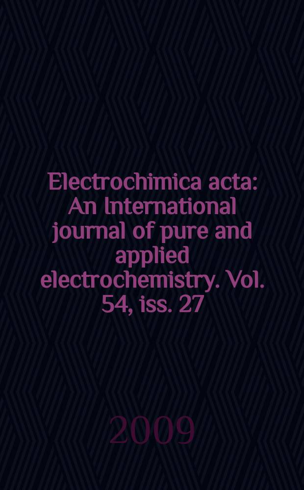 Electrochimica acta : An International journal of pure and applied electrochemistry. Vol. 54, iss. 27