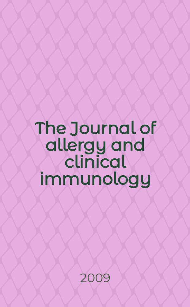 The Journal of allergy and clinical immunology : Including "Allergy abstracts" Offic. organ of Amer. acad. of allergy. 2009 к vol. 124, № 6, suppl. : Small airway involvement: a key to asthma = Поражение мелких дыхательных путей: ключ к астме