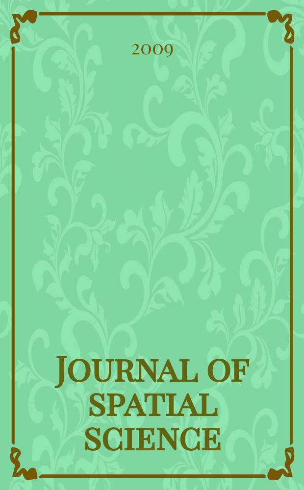 Journal of spatial science : Form. Cartography. The Australian surveyor A joint publ. of the Spatial sciences inst. Australia a. the Mapping sciences inst. Australia. Vol. 54, № 2