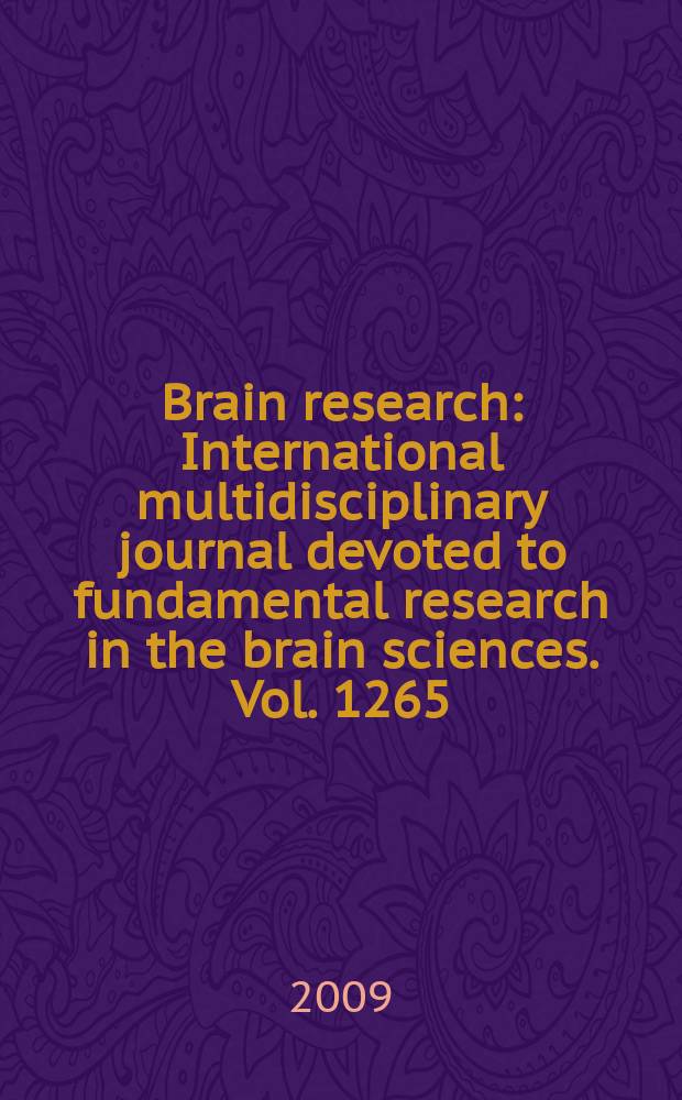Brain research : International multidisciplinary journal devoted to fundamental research in the brain sciences. Vol. 1265