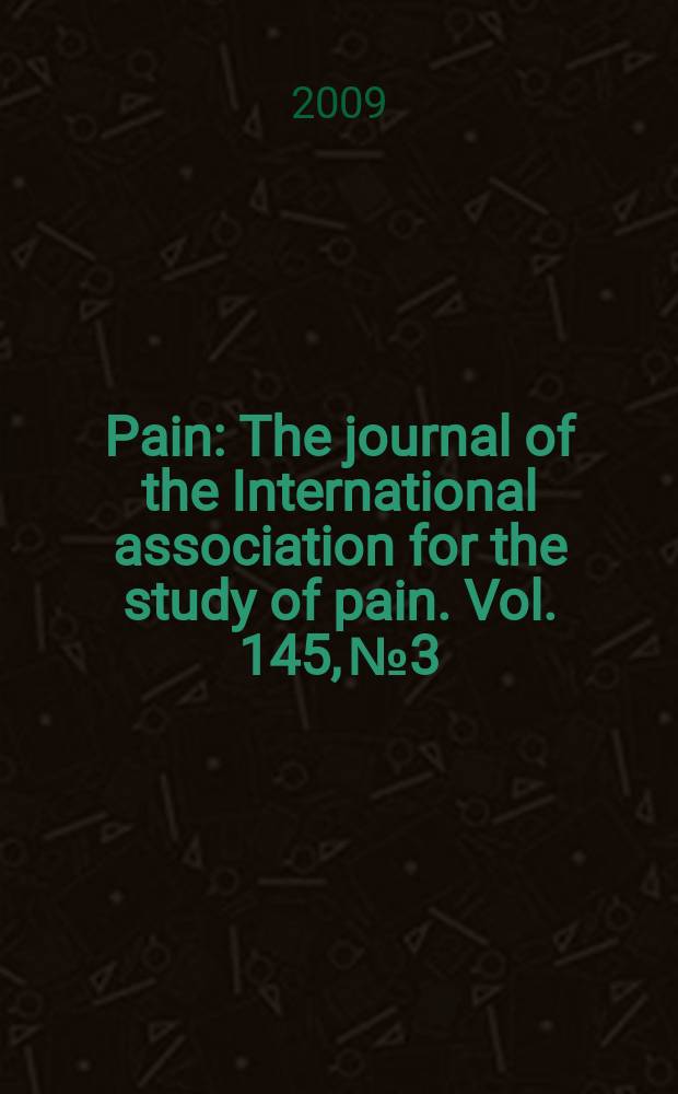 Pain : The journal of the International association for the study of pain. Vol. 145, № 3