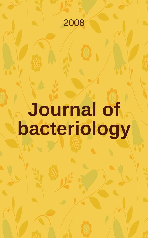 Journal of bacteriology : Offic. organ of the Soc. of Amer. bacteriologists. Vol. 190, № 20