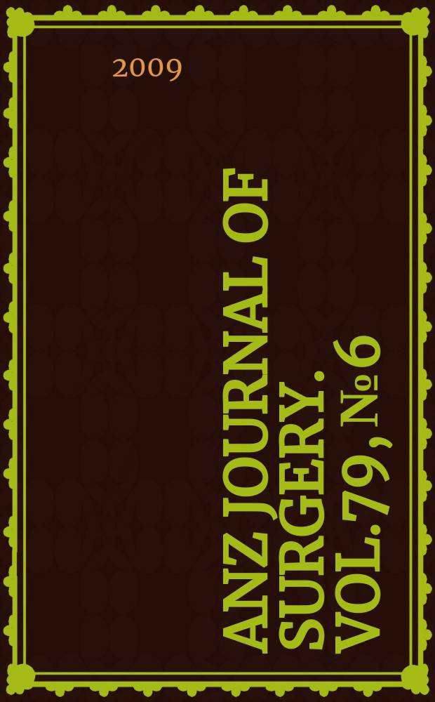 ANZ journal of surgery. Vol.79, №6