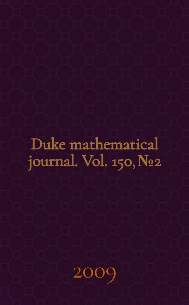 Duke mathematical journal. Vol. 150, № 2