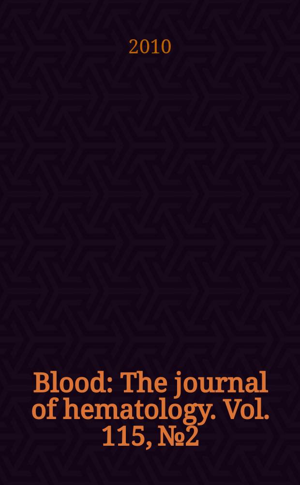 Blood : The journal of hematology. Vol. 115, № 2
