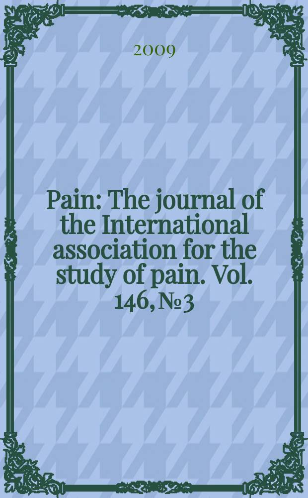 Pain : The journal of the International association for the study of pain. Vol. 146, № 3