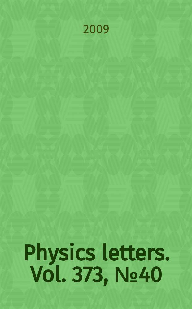 Physics letters. Vol. 373, № 40