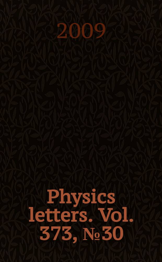 Physics letters. Vol. 373, № 30