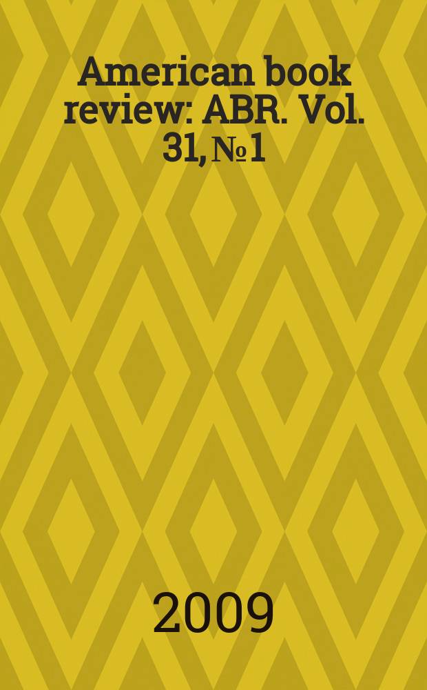 American book review : ABR. Vol. 31, № 1