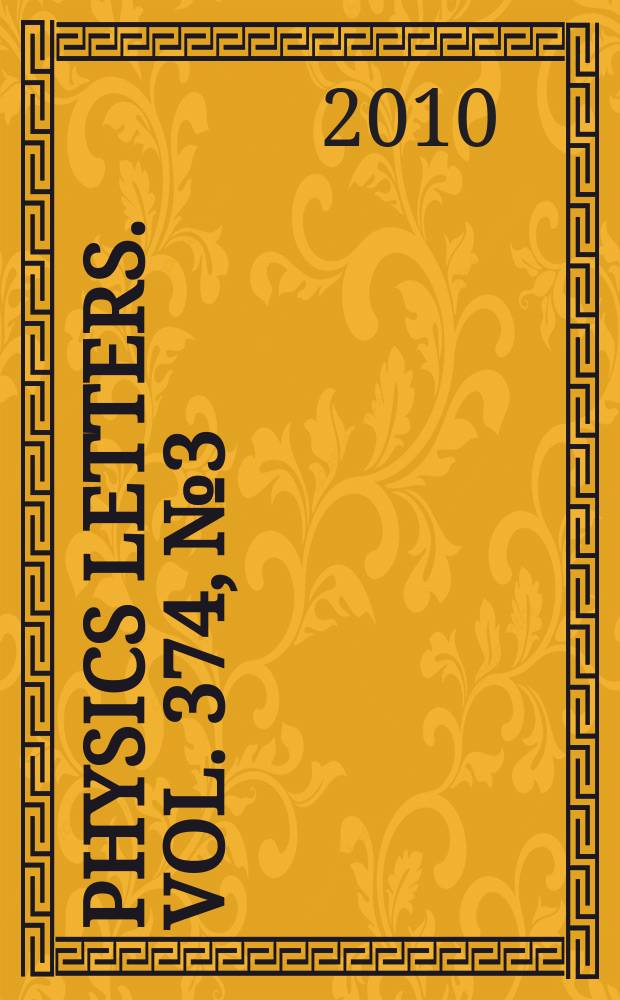 Physics letters. Vol. 374, № 3