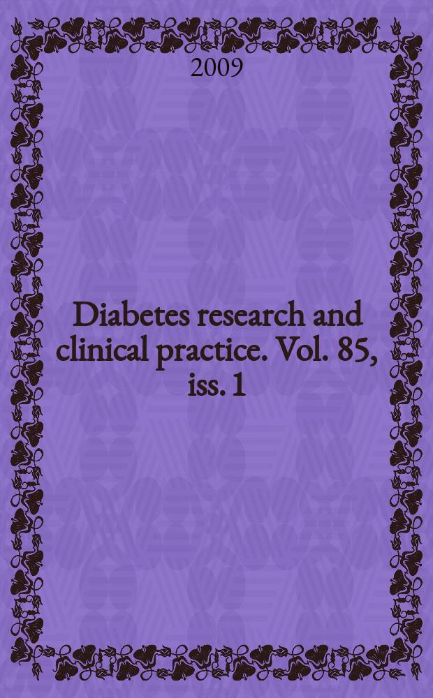 Diabetes research and clinical practice. Vol. 85, iss. 1