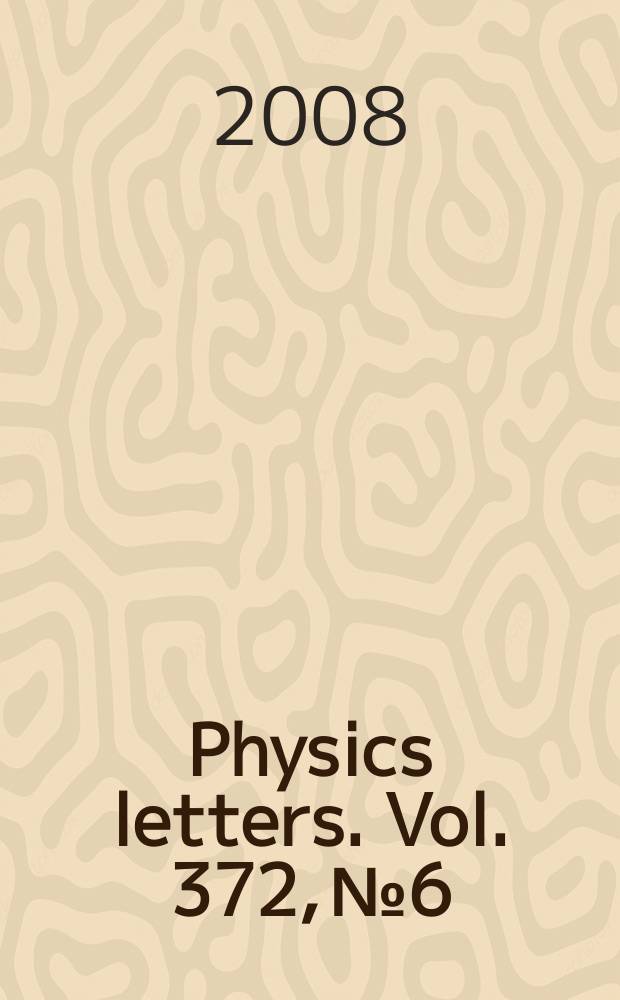 Physics letters. Vol. 372, № 6