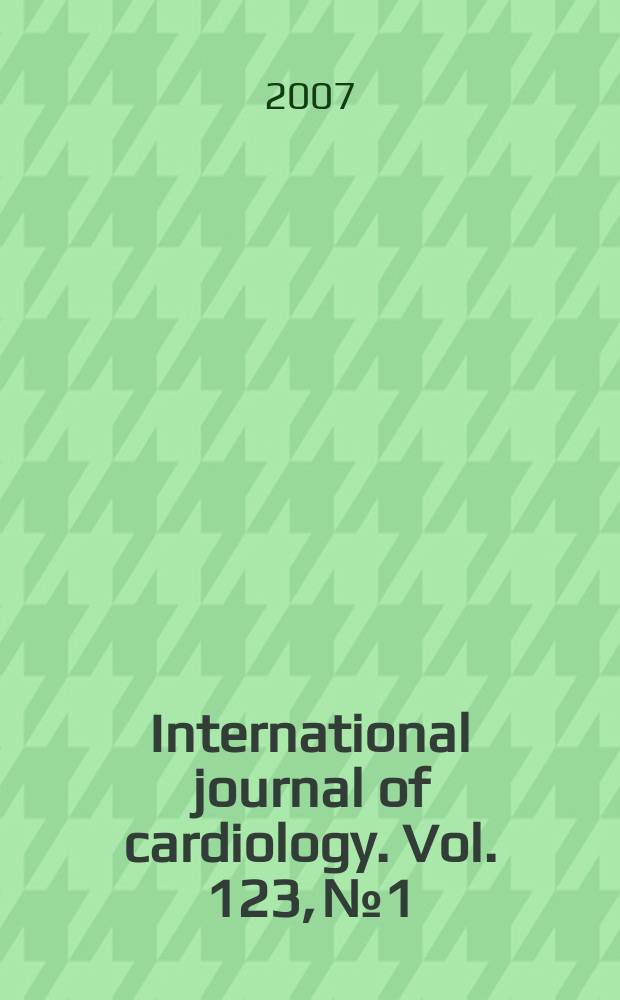 International journal of cardiology. Vol. 123, № 1
