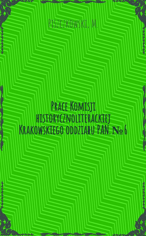 Prace Komisji historycznoliterackiej Krakowskiego oddziału PAN. №6 : Zagadnienia wiejskie w literaturze Polskiego oświecenia