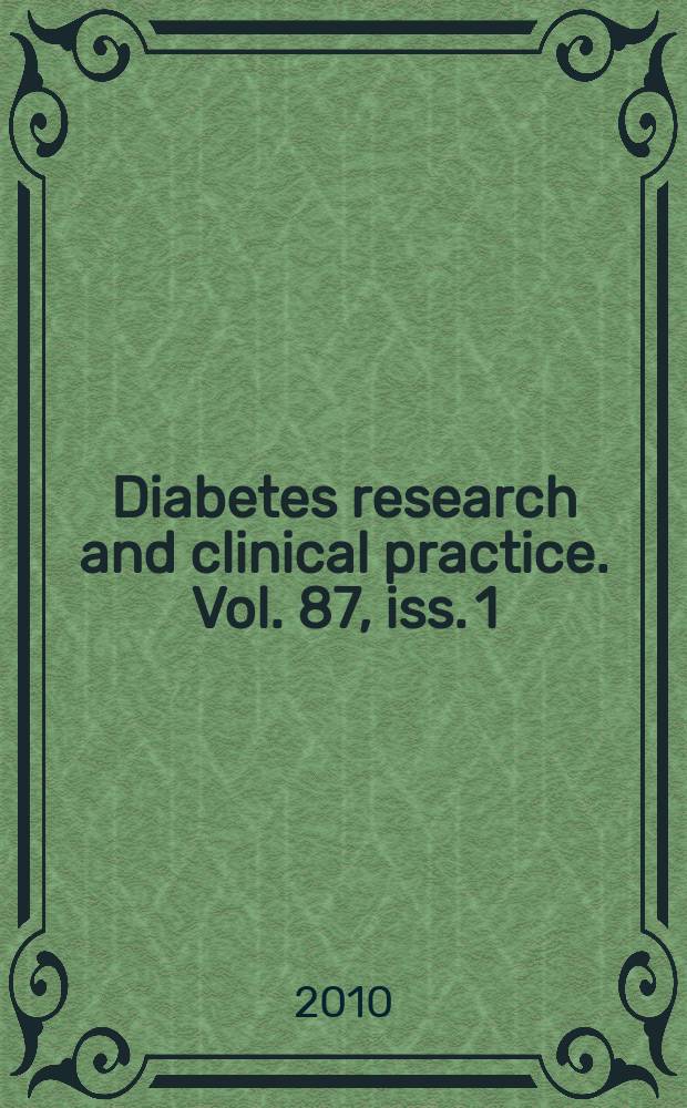 Diabetes research and clinical practice. Vol. 87, iss. 1