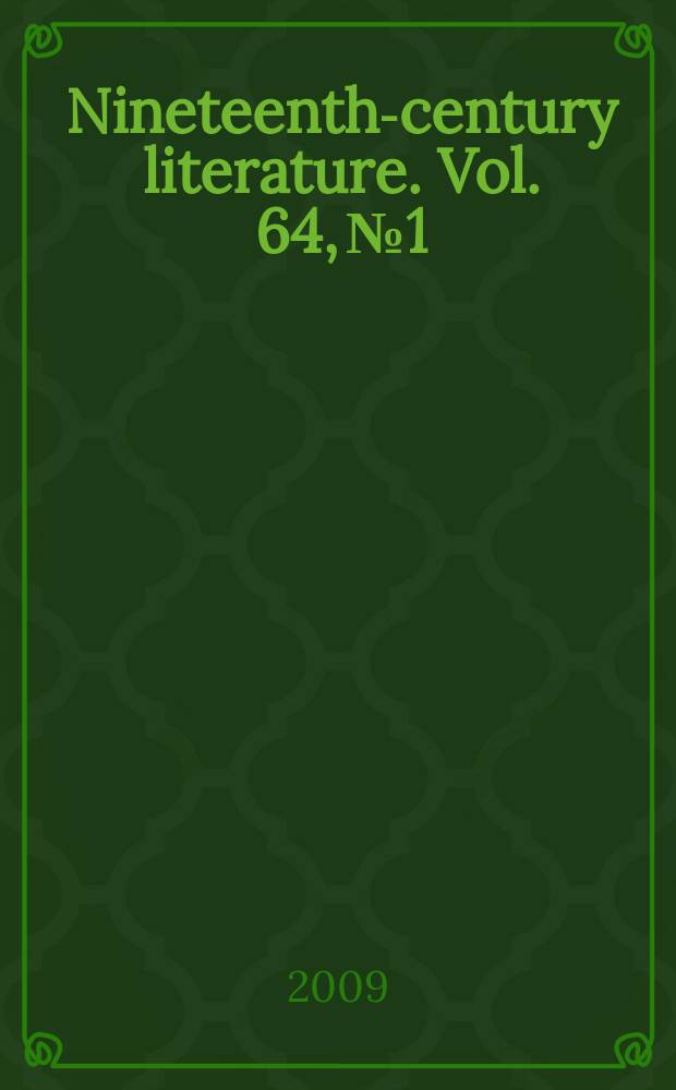 Nineteenth-century literature. Vol. 64, № 1