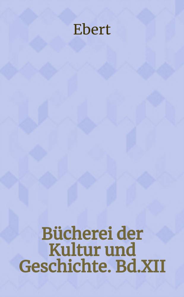 Bücherei der Kultur und Geschichte. Bd.XII : Südrussland im Altertum