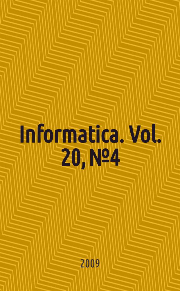 Informatica. Vol. 20, № 4