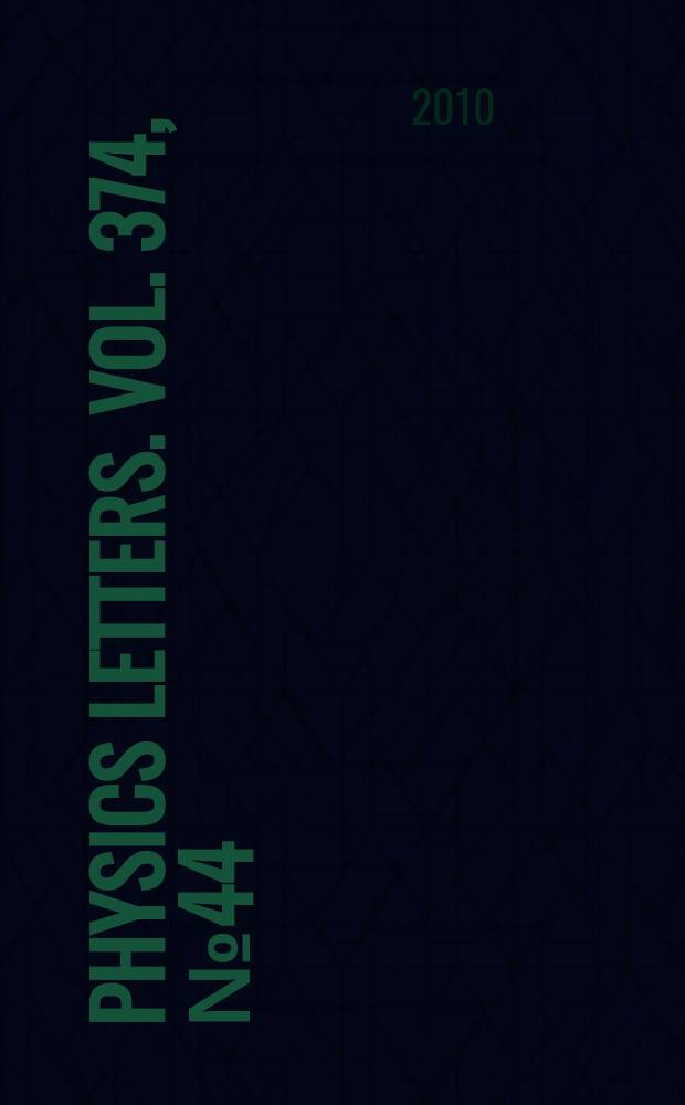 Physics letters. Vol. 374, № 44