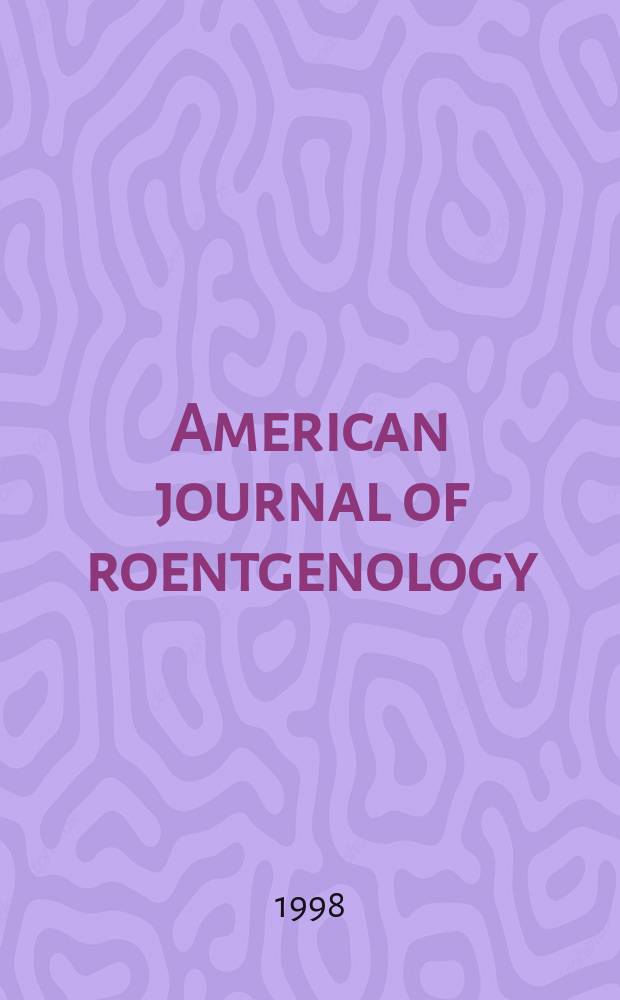 American journal of roentgenology : Including diagnostic radiology, radiation oncology, nuclear medicine, ultrasonography a. related basic sciences Offic. journal. Vol.170, № 3