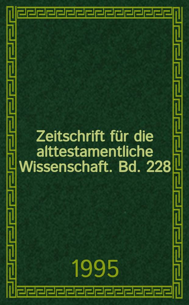 Zeitschrift für die alttestamentliche Wissenschaft. Bd. 228 : The use of scripture in the Damascus document 1-8,19-20 = Использование писания в Дамасском документе 1-8,19-20