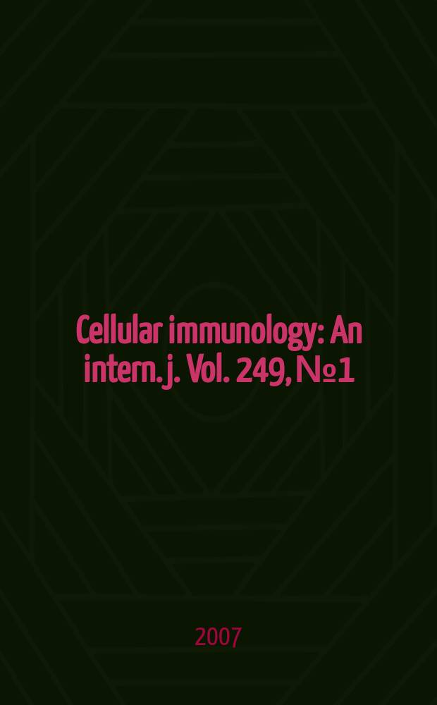 Cellular immunology : An intern. j. Vol. 249, № 1