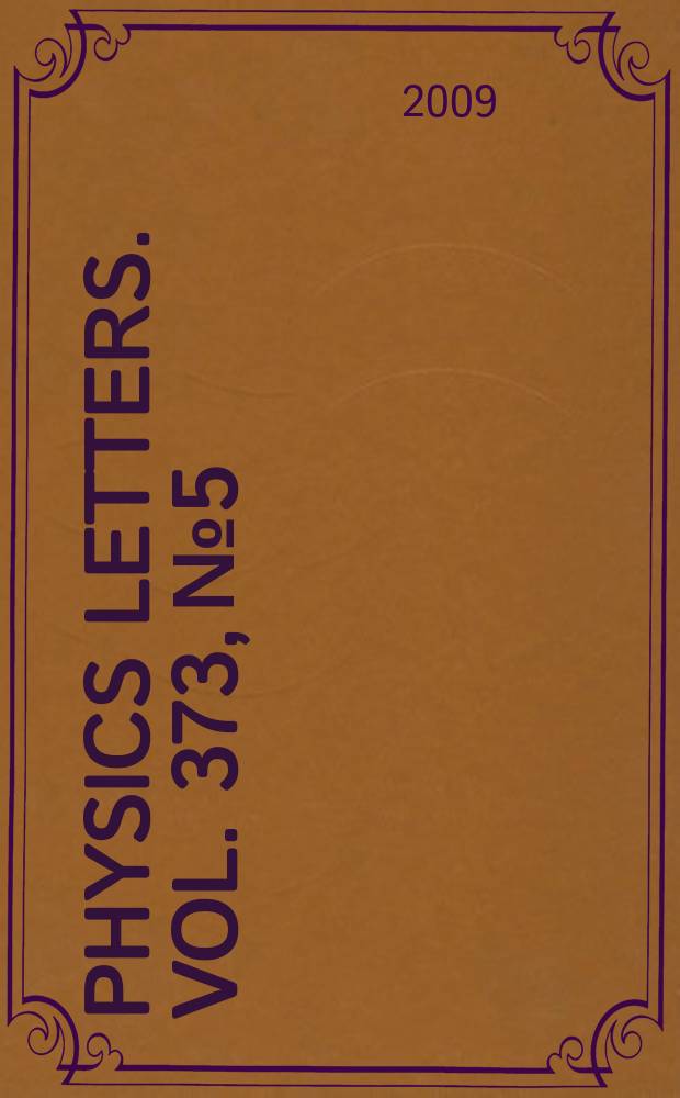 Physics letters. Vol. 373, № 5