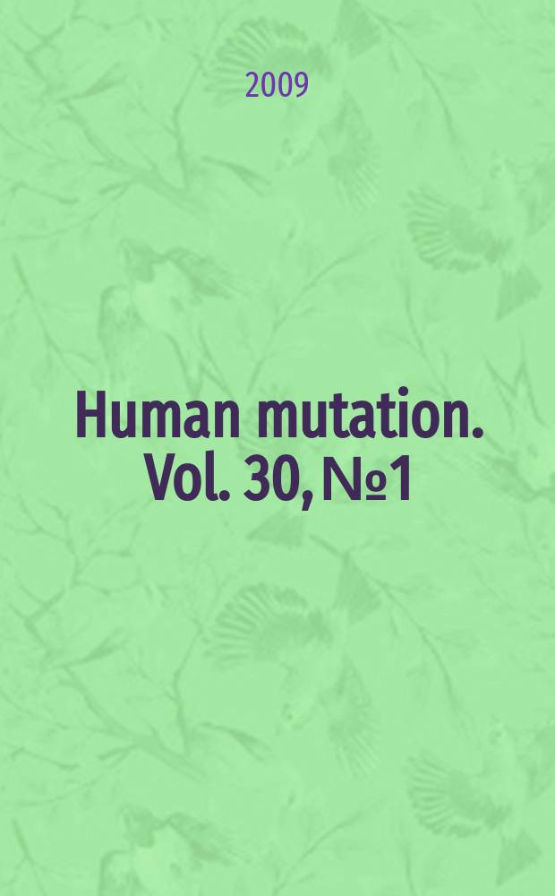 Human mutation. Vol. 30, № 1